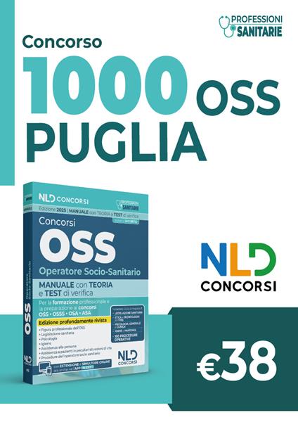 Concorso OSS Puglia. Manuale per la preparazione ai concorsi e ai corsi di preparazione, con teoria e test e approfondimenti. Nuova ediz. - copertina