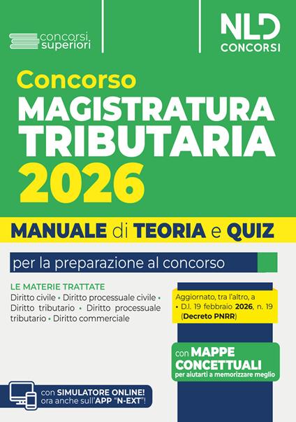 Concorso Magistratura Tributaria 2026. Manuale di teoria e quiz per la preparazione al concorso. Con simulatore online - copertina