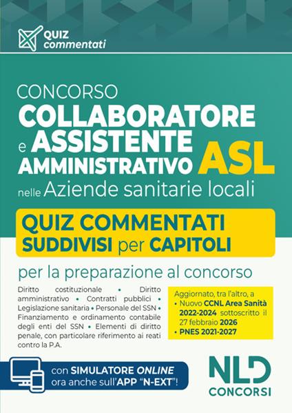Concorso ASL Collaboratore e Assistente amministrativo. Quiz commentati per la preparazione ai concorsi 2026. Con software di simulazione - copertina