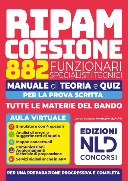Concorso 2026 RIPAM coesione. 882 specialisti tecnici. Manuale di teoria. Con simulatore online - copertina