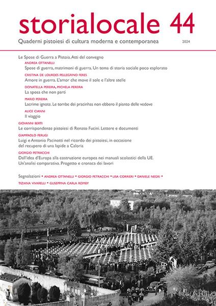 Storia locale. Quaderni pistoiesi di cultura moderna e contemporanea. Vol. 44 - copertina