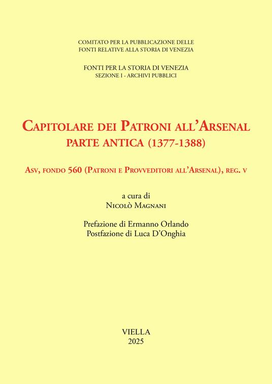 Capitolare dei patroni all'arsenale. Parte antica (1377-1388) - copertina