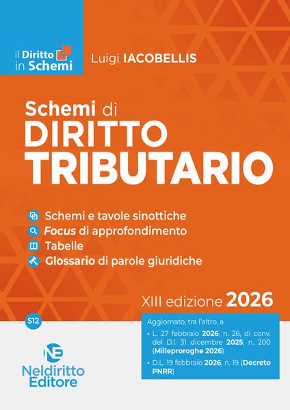 Schemi di diritto Tributario 2026 - copertina