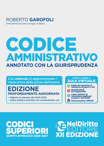 Codice amministrativo Annotato con la giurisprudenza per l'esame di Avvocato 2026-2027 - copertina