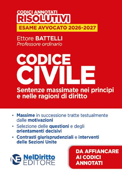 Codice civile risolutivo 2026 - Ettore Battelli - copertina