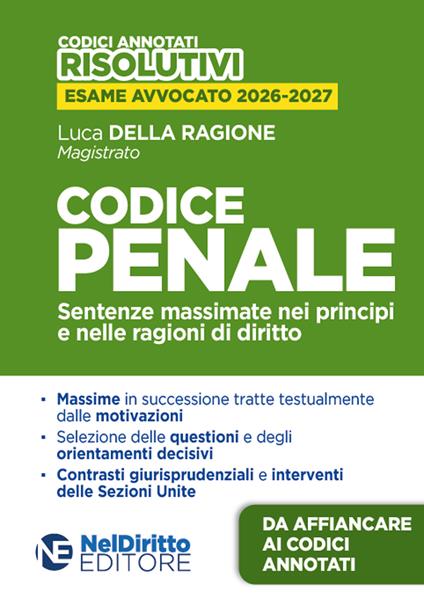 Codice penale risolutivo 2026 - Luca Della Ragione - copertina