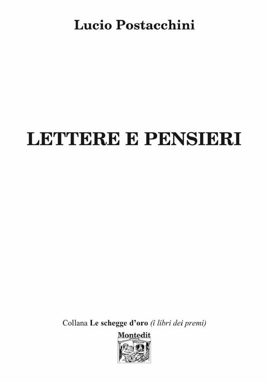 Lettere e pensieri - Lucio Postacchini - copertina