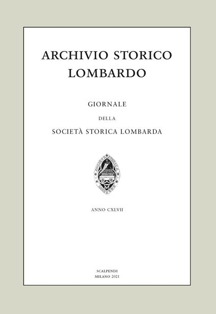 Archivio storico lombardo. Giornale della Società storica lombarda (2021). Vol. 26 - copertina