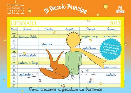 Il Piccolo Principe. Calendario della famiglia 2022 - Antoine de Saint-Exupéry - copertina