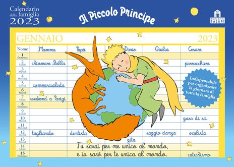 Il Piccolo Principe. Calendario della famiglia 2023 - Antoine de Saint-Exupéry - copertina