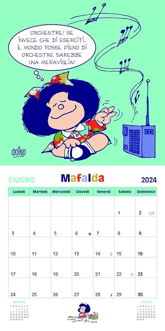 Mafalda. Calendario da parete 2024 - Quino - Libro - Magazzini Salani 