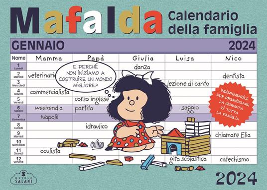 Mafalda. Calendario della famiglia 2024 - Quino - copertina