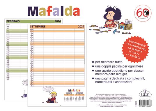 Mafalda. Calendario della famiglia 2024 - Quino - Libro