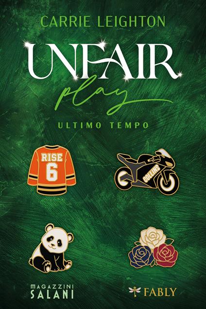 Cartolina con 4 spillette Fably a tema Unfair play - copertina