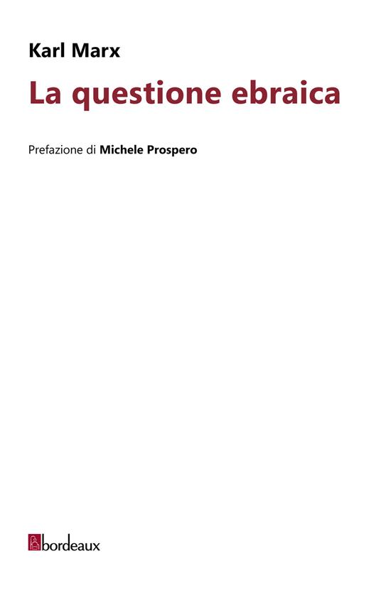 La questione ebraica - Karl Marx - copertina