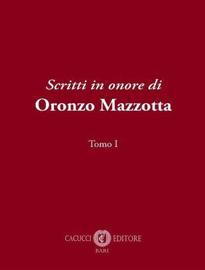 Scritti in onore di Oronzo Mazzotta - copertina
