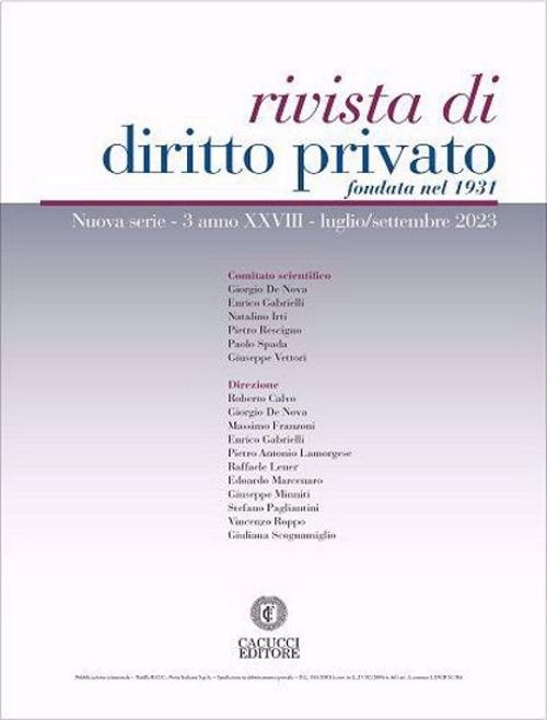 Rivista di diritto privato (2023). Nuova ediz.. Vol. 3 - copertina