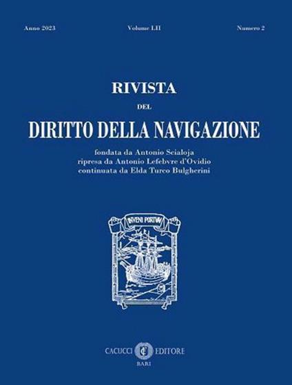 Rivista del diritto della navigazione (2023). Nuova ediz.. Vol. 2 - copertina