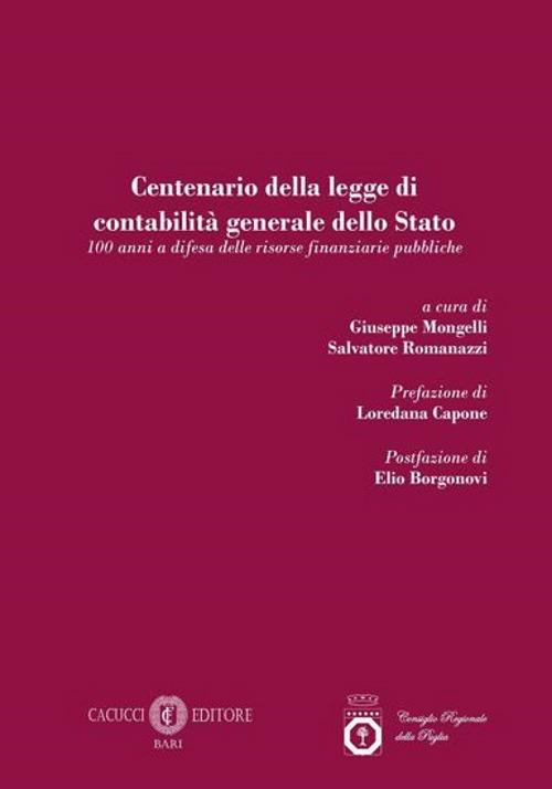 Centenario della legge di contabilità generale dello Stato. 100 anni a difesa delle risorse finanziarie pubbliche - copertina