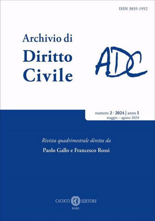 Archivio di diritto civile (2024). Vol. 2 - copertina