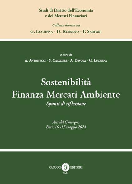 Sostenibilità finanza mercati ambiente. Spunti di riflessione - copertina