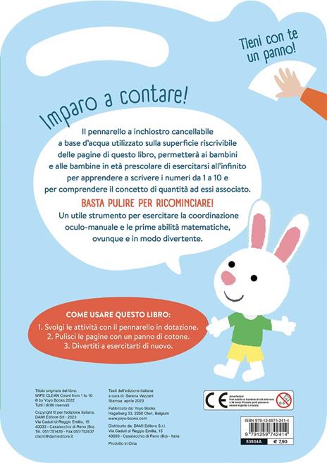 Imparo a contare da 1 a 10. Scrivo, cancello, riscrivo. Ediz. a colori. Con pennarello cancellabile - 2