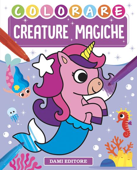 Colorare creature magiche. Ediz. a colori - Vinicio Salvini - copertina
