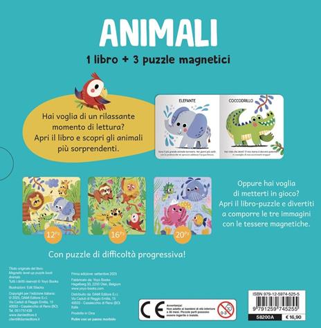 Animali. Libri con puzzle magnetici. Ediz. a colori. Con 3 puzzle - 5