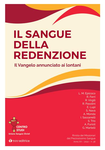 Rivista dei Missionari del Preziosissimo Sangue (2022). Vol. 36: Il sangue della redenzione. Il Vangelo annunciato ai lontani - copertina
