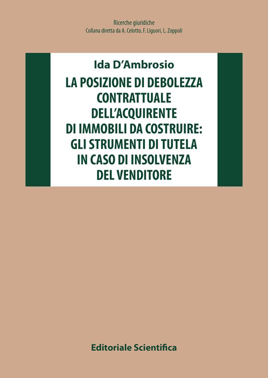 La posizione di debolezza contrattuale dell'acquirente di immobili da costruire: gli strumenti di tutela in caso di insolvenza del venditore - Ida D'Ambrosio - copertina