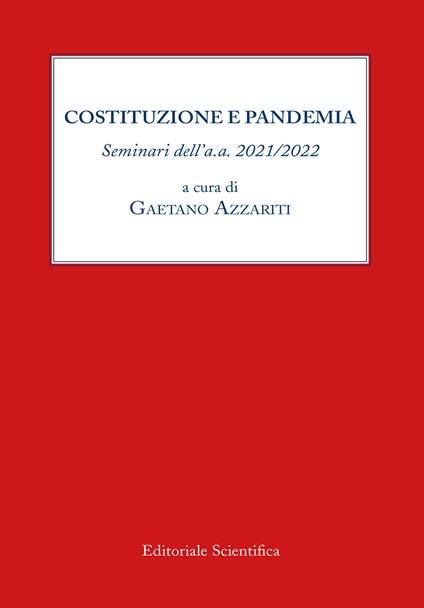 Costituzione e pandemia. Seminari dell'a.a. 2021/2022 - copertina