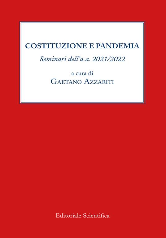 Costituzione e pandemia. Seminari dell'a.a. 2021/2022 - copertina