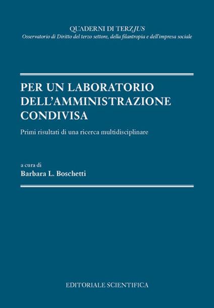 Per un laboratorio dell'amministrazione condivisa - copertina