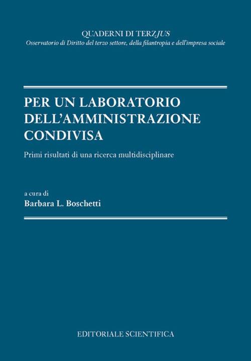 Per un laboratorio dell'amministrazione condivisa - copertina