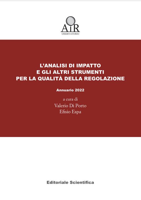 L'analisi di impatto e gli altri strumenti per la qualità della regolazione. Annuario Osservatorio AIR 2022 - copertina