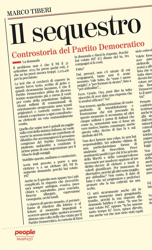 Il sequestro. Controstoria del Partito Democratico - Marco Tiberi - ebook