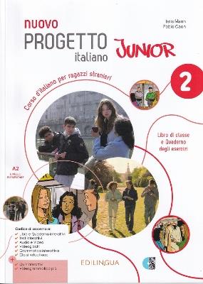 Nuovo progetto italiano. Junior 1. Libro di classe e quaderno degli esercizi. Corso d'italiano per ragazzi stranieri. Livello elementare (A2). Ediz. per la scuola - Telis Marin,Fabio Caon - copertina