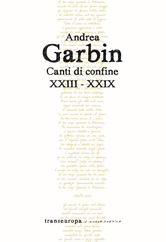 Canti di confine XXIII-XXIX - Andrea Garbin - copertina