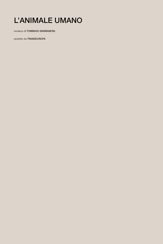 L'animale umano - Tommaso Barbanera - copertina