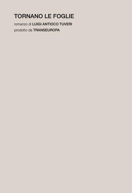 Tornano le foglie - Luigi Antioco Tuveri - copertina