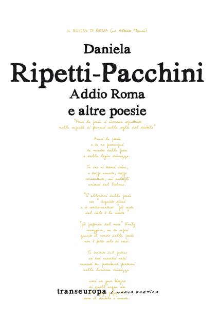 Addio Roma e altre poesie - Daniela Ripetti-Pacchini - copertina
