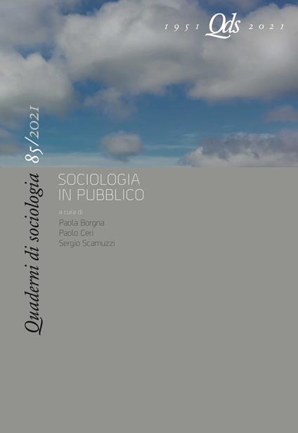 Quaderni di sociologia (2020). Vol. 85: Sociologia in pubblico - copertina