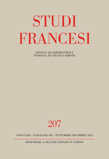Studi francesi. Vol. 207 - copertina