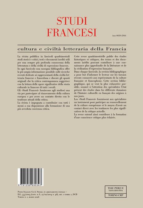 Studi francesi. Vol. 207 - 2
