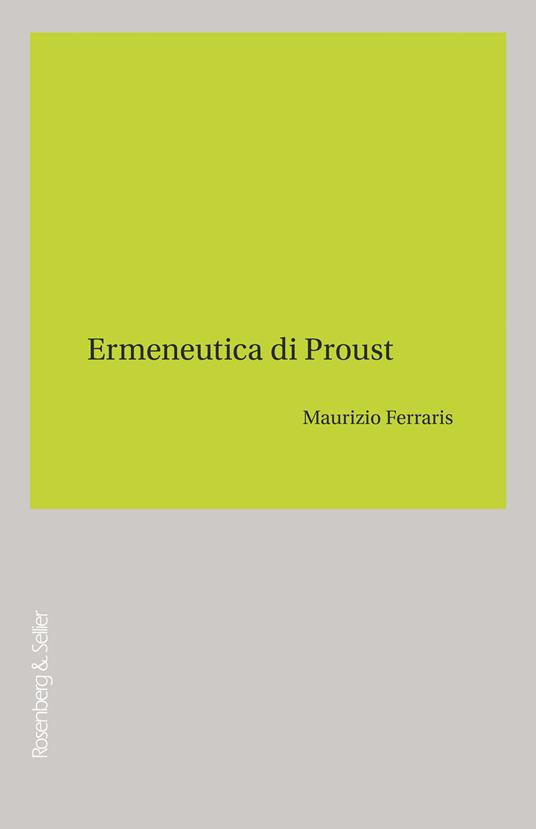 Ermeneutica di Proust - Maurizio Ferraris - copertina