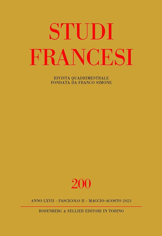 Studi francesi. Vol. 200: L' héritage de Molière: réécritures, traductions et représentations du Grand Siècle à l'âge contemporain - copertina