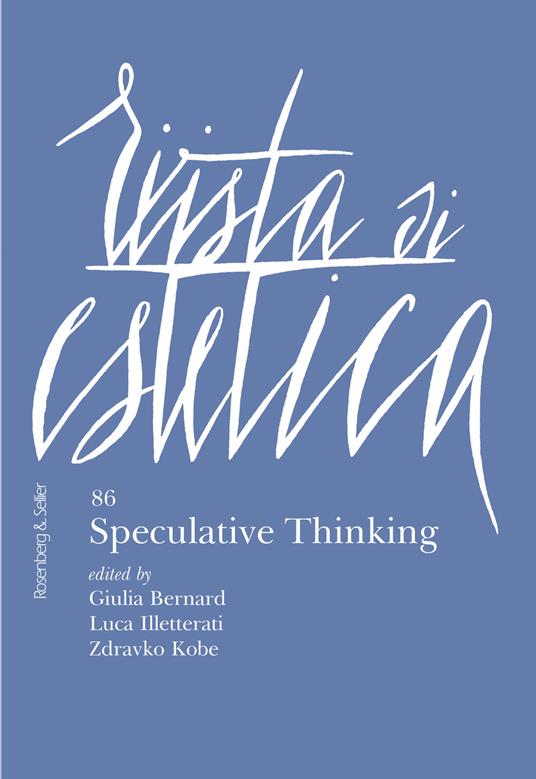 Rivista di estetica (2024). Vol. 86: Speculative thinking - copertina
