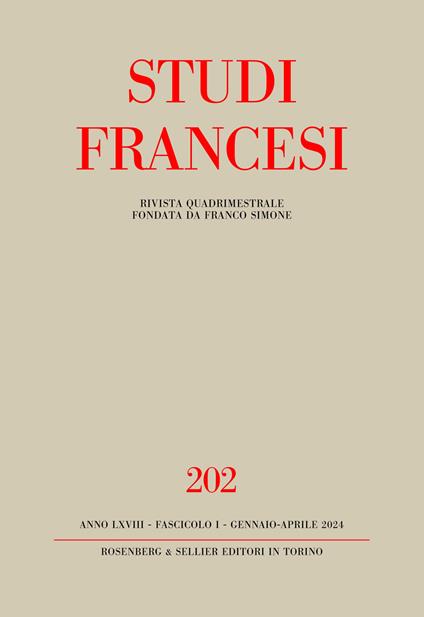 Studi francesi. Vol. 202 - copertina