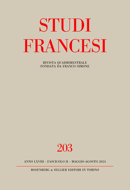 Studi francesi. Vol. 203: Agrippa d'Aubigné poète du «Printemps» - copertina