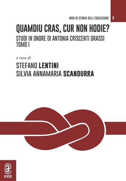 Quamdiu cras, cur non hodie? Studi in onore di Antonia Criscenti Grassi. Vol. 1 - copertina